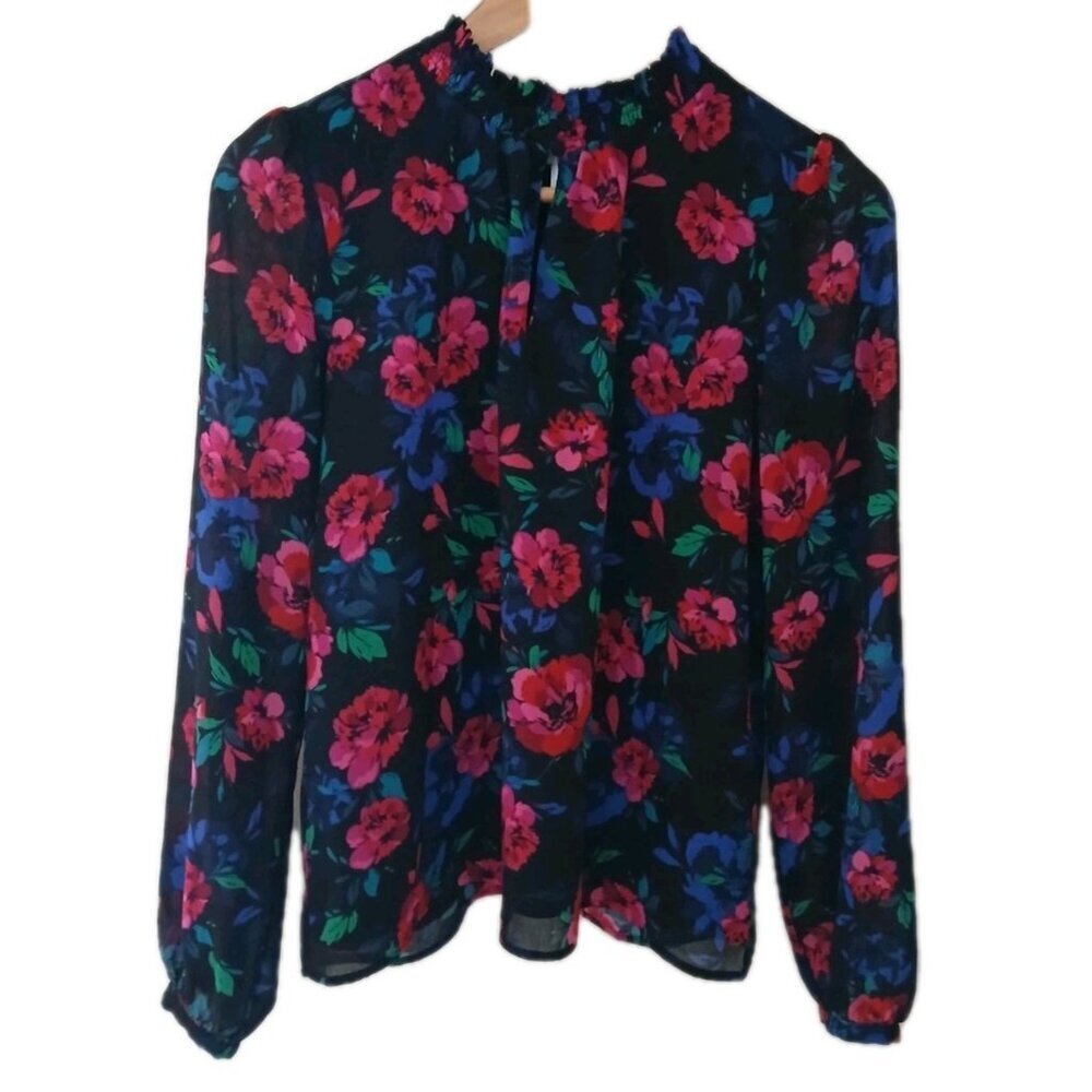 J. Crew Smocked Keyhole Blouse